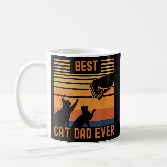 Best Cat Dad Ever Fist Bump For Fur Daddies Coffee Mug (Left)