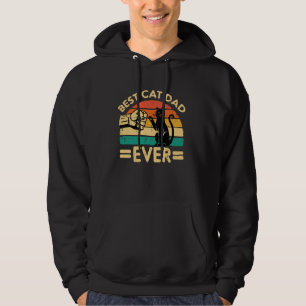 Best Cat Dad Ever Fist Bump Retro Fur Papa Fathers Hoodie