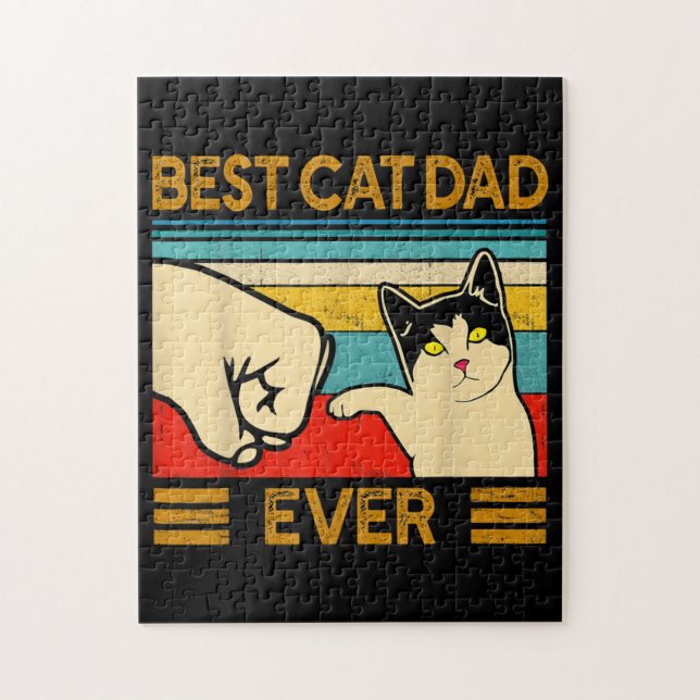 Best Cat Dad Ever Funny Cat Daddy Jigsaw Puzzle (Vertical)
