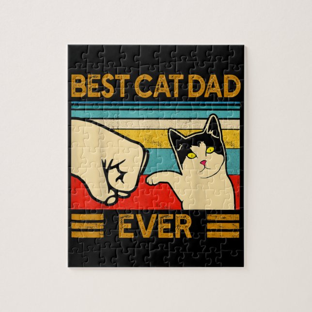 Best Cat Dad Ever Funny Cat Daddy Jigsaw Puzzle (Vertical)