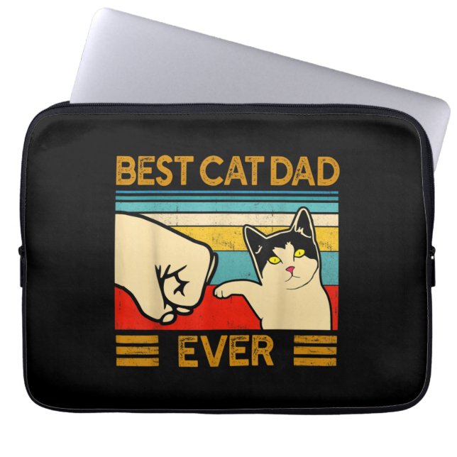 Best Cat Dad Ever Funny Cat Daddy Laptop Sleeve (Front)
