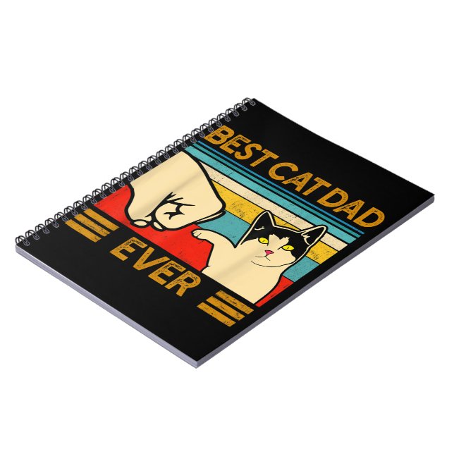 Best Cat Dad Ever Funny Cat Daddy Notebook (Left Side)