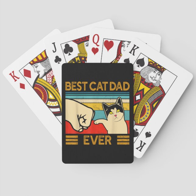 Best Cat Dad Ever Funny Cat Daddy Playing Cards (Back)