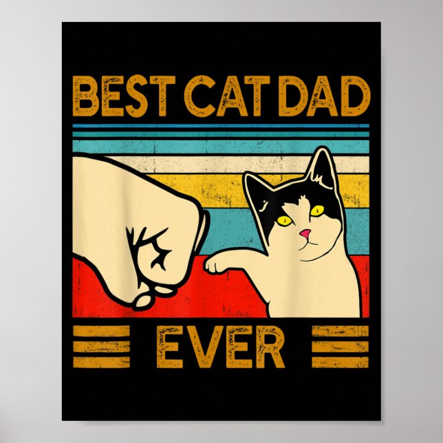 Best Cat Dad Ever Funny Cat Daddy Poster (Front)