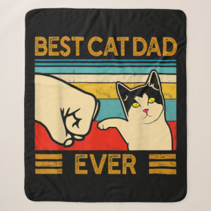 Best Cat Dad Ever Funny Cat Daddy Sherpa Blanket