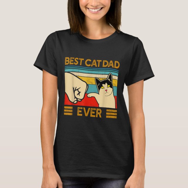 Best Cat Dad Ever Funny Cat Daddy T-Shirt (Front)