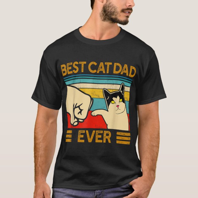 Best Cat Dad Ever Funny Cat Daddy T-Shirt (Front)