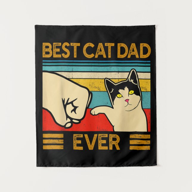 Best Cat Dad Ever Funny Cat Daddy Tapestry (Front)