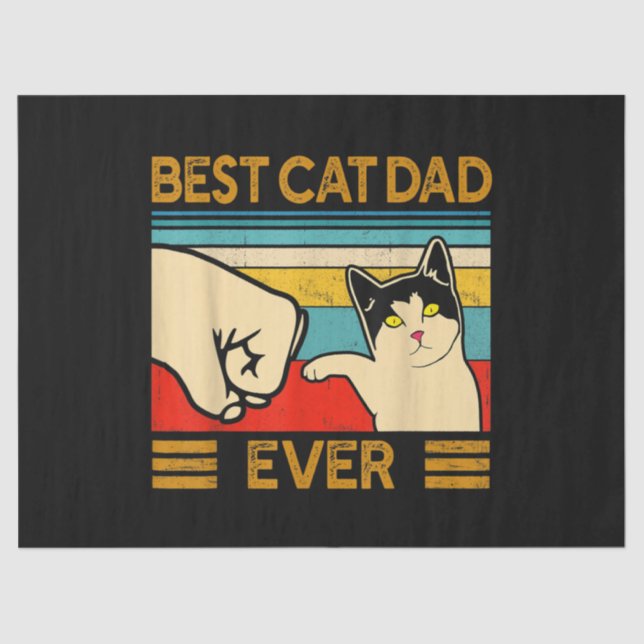 Best Cat Dad Ever Funny Cat Daddy Tissue Paper (Front)