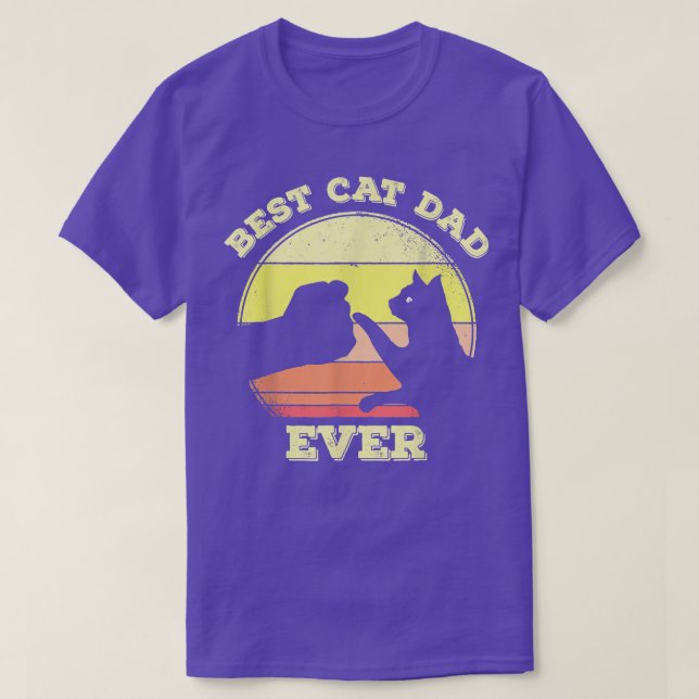 Best Cat Dad Ever Funny Cat Lover  T-Shirt (Design Front)