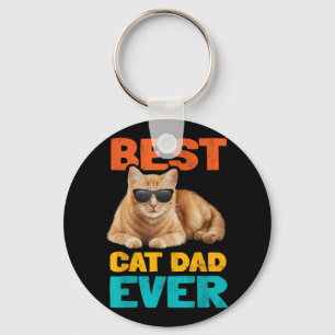 Best Cat Dad Ever Funny Cat Owner Tabby Birthday F Key Ring