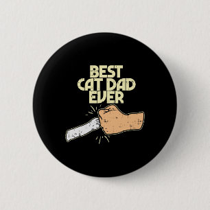 Best Cat Dad Ever Funny Kitten Pet Lover Owner Dad 6 Cm Round Badge