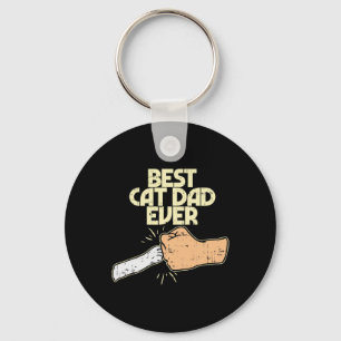 Best Cat Dad Ever Funny Kitten Pet Lover Owner Dad Key Ring