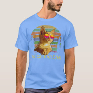 Best Cat Dad Ever Funny Retro Kitten With Cool Su T-Shirt