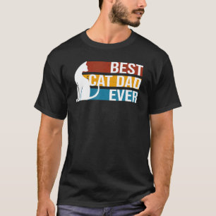 Best Cat Dad Ever I Vintage Retro Kitten T-Shirt