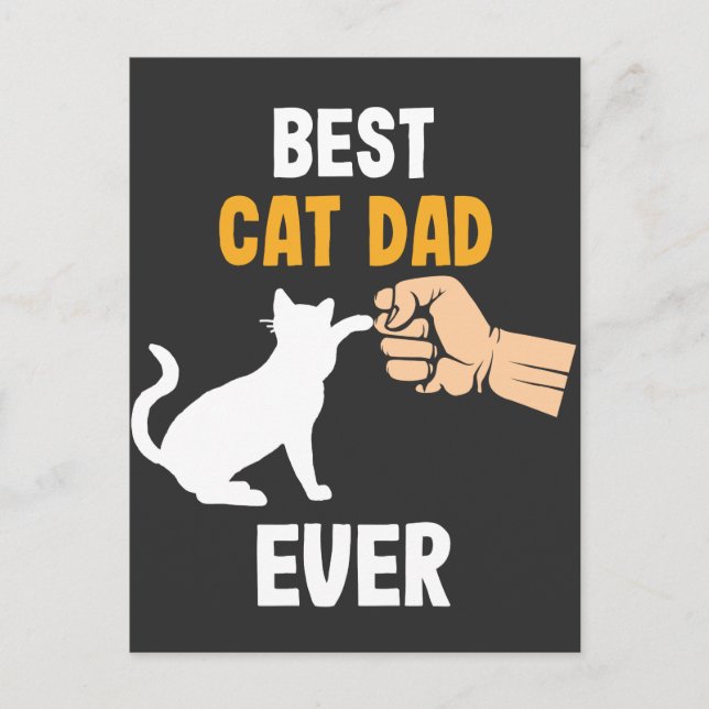 Best Cat Dad Ever Kitten Parents Animal Father Postcard (Front)