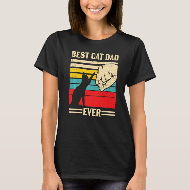 Best Cat Dad Ever Kitty Cat T-Shirt (Front)