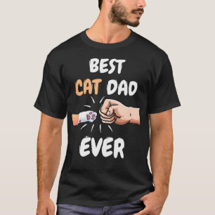 Best Cat Dad Ever Men Paw Fist Bump Cat Lover T-Shirt