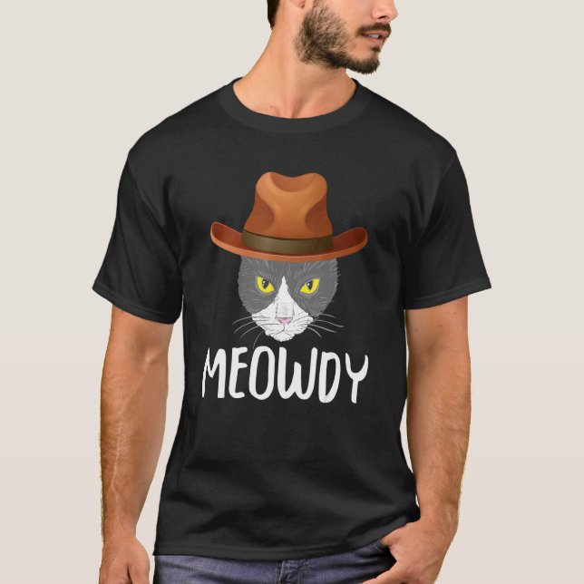 Best Cat Dad Ever Meowdy Colourful Cat With Sungla T-Shirt (Front)