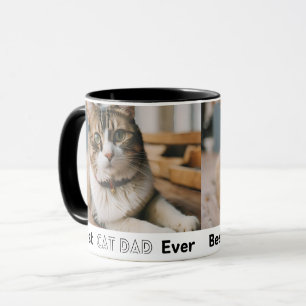 Best Cat Dad Ever Modern Custom Photo and Cat Name Mug