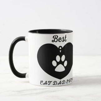 Best Cat Dad Ever Modern Custom Photo and Cat Name Mug