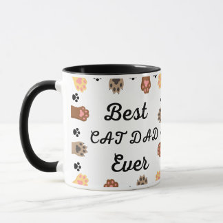 Best Cat Dad Ever Modern Custom Photo and Cat Name Mug