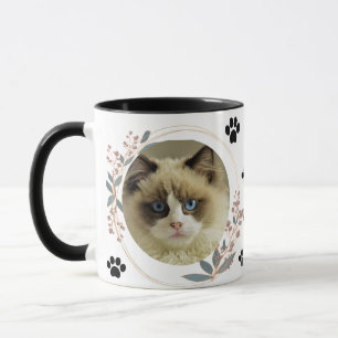 Best Cat Dad Ever Modern Custom Photo Mug