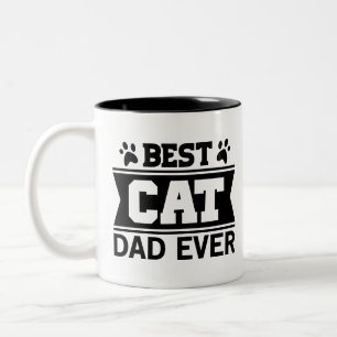 Best Cat Dad Ever Name Cat Photo Two-Tone Coffee Mug