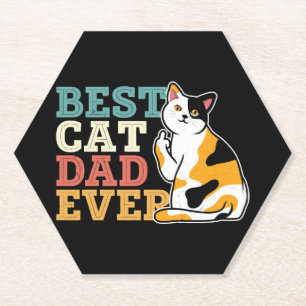 Best Cat Dad Ever            Paper Coaster
