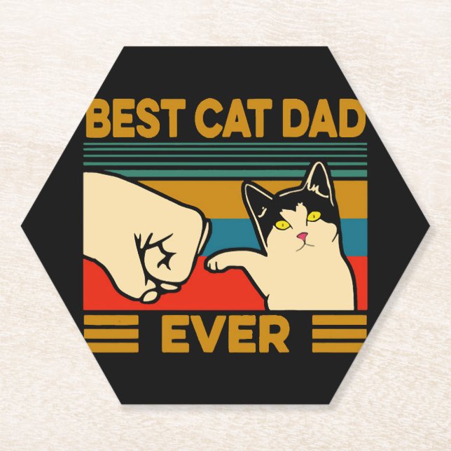 Best Cat Dad Ever        Paper Coaster (Front)