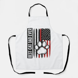 Best Cat Dad Ever Patriotic Paw Flag Design_1 Apron