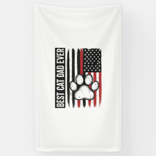 Best Cat Dad Ever Patriotic Paw Flag Design_1 Banner