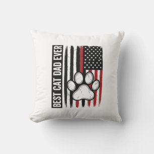 Best Cat Dad Ever Patriotic Paw Flag Design_1 Cushion