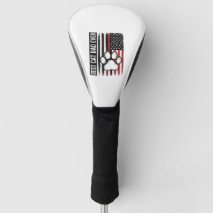 Best Cat Dad Ever Patriotic Paw Flag Design_1 Golf Head Cover