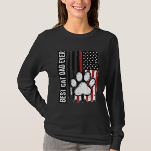 Best Cat Dad Ever Patriotic Paw Flag Design_1 T-Shirt