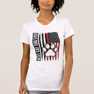 Best Cat Dad Ever Patriotic Paw Flag Design_1 T-Shirt