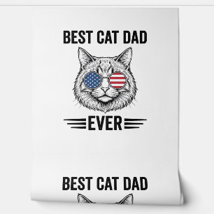 Best Cat Dad Ever Patriotic Vintage Cat Design_1 Wallpaper