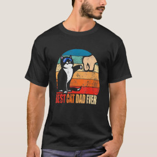 Best Cat Dad Ever Paw Fist Bump  Fathers Day T-Shirt