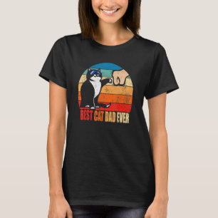 Best Cat Dad Ever Paw Fist Bump  Fathers Day T-Shirt
