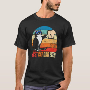 Best Cat Dad Ever Paw Fist Bump  Fathers Day Tee