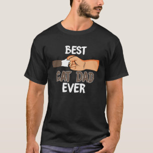 Best Cat Dad Ever   Paw Fist Bump for Dads T-Shirt