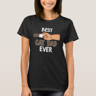 Best Cat Dad Ever Paw Fist Bump for Dads T-Shirt