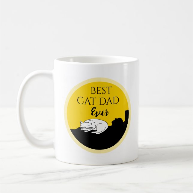 Best Cat Dad Ever Personalised Mug (Left)
