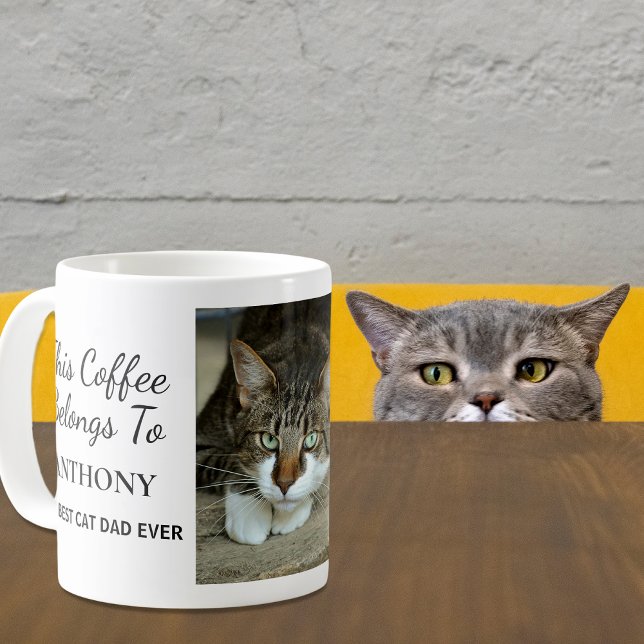 Best Cat Dad Ever Personalised Photo Coffee Mug (Creator Uploaded)