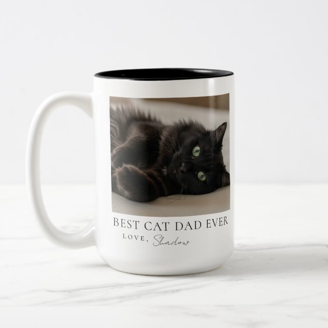 Best Cat Dad Ever Pet Parent Photo Mug  (Left)