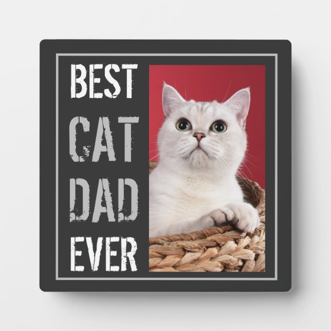 Best Cat Dad Ever Photo Happy Father's Day     Plaque (Front)