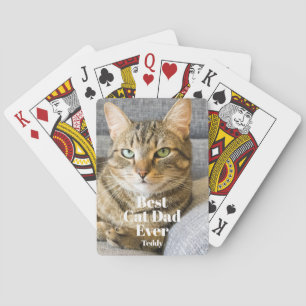 Best Cat Dad Ever Photo Playing Cards