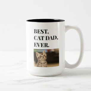 Best Cat Dad Ever Photo Two-Tone Coffee Mug