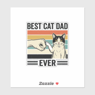 Best Cat Dad Ever Retro Cat Fist Bump Shirt_1