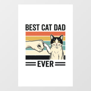Best Cat Dad Ever Retro Cat Fist Bump Shirt_1 Window Cling